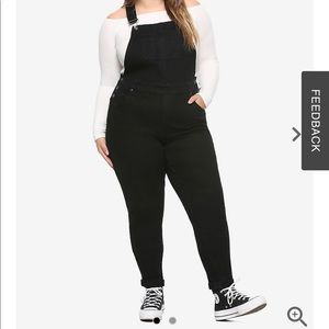 New with Tags Hot Topic Denim Black Overalls - Plus Size